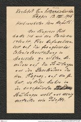 Nachlass Franz Steindachner, Brief von F. Andrian an Franz Steindachner (13.08.1906), Inv.Nr. 11.03, Seite 1